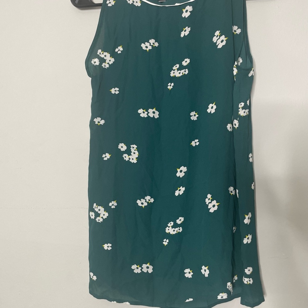 LOFT Green Floral Tank Top